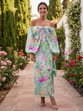 Lindaraja | Vestido floral con hombros descubiertos