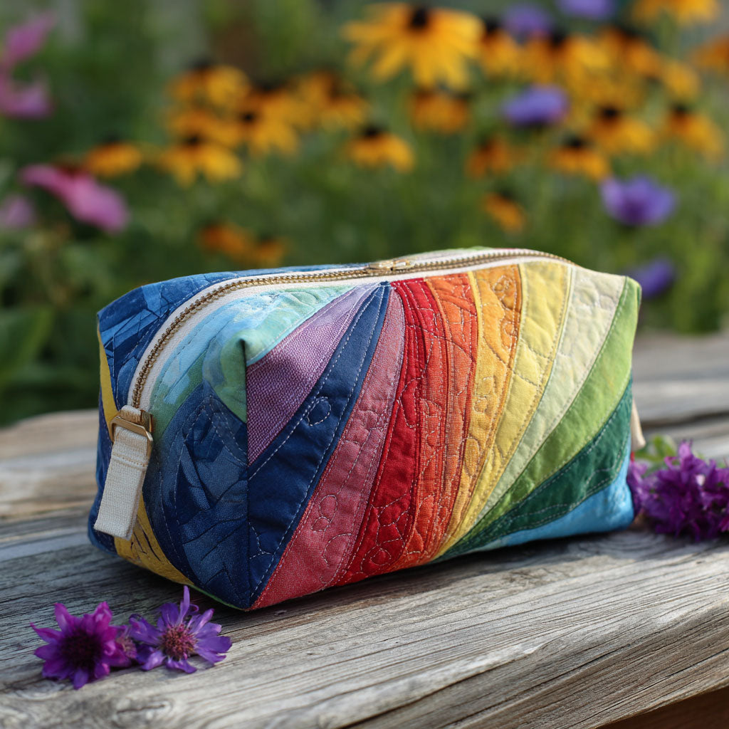 Wren | Trousse de toilette matelassée arc-en-ciel fluide