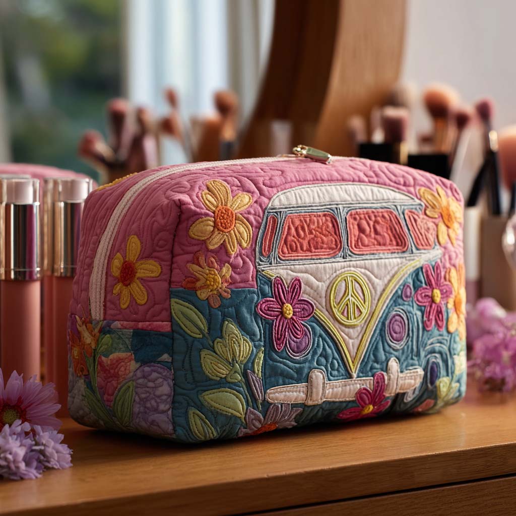 Ursa | Retro Floral Quilted Cosmetic Bag