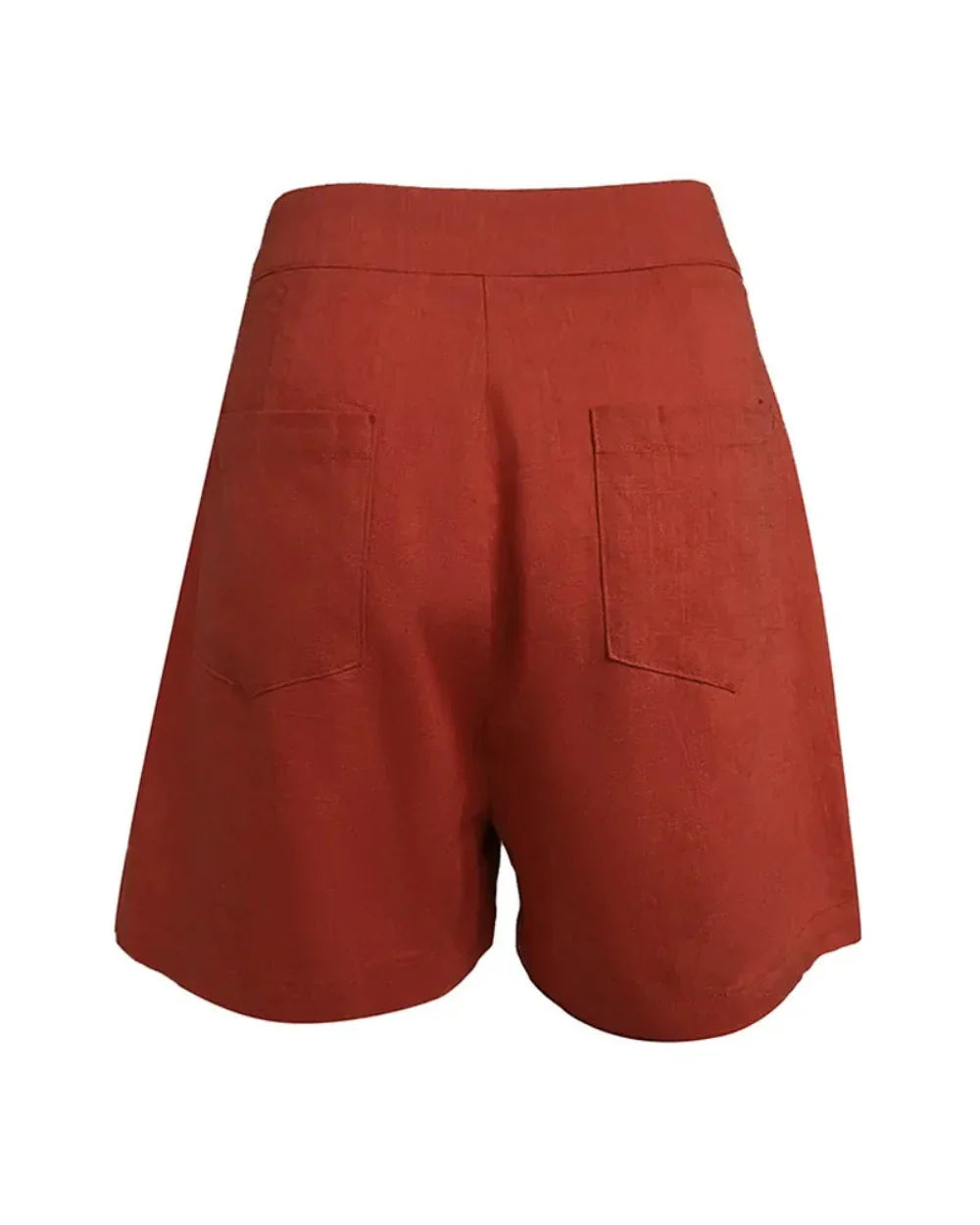 Conjunto de blusa com decote em V e shorts de linho Lila