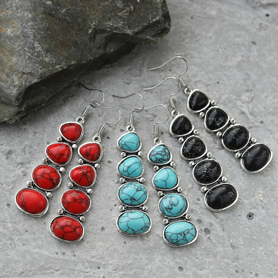 Vintage Turquoise Statement Drop Earrings