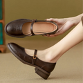 Klassieke comfortabele Mary Janes van leer