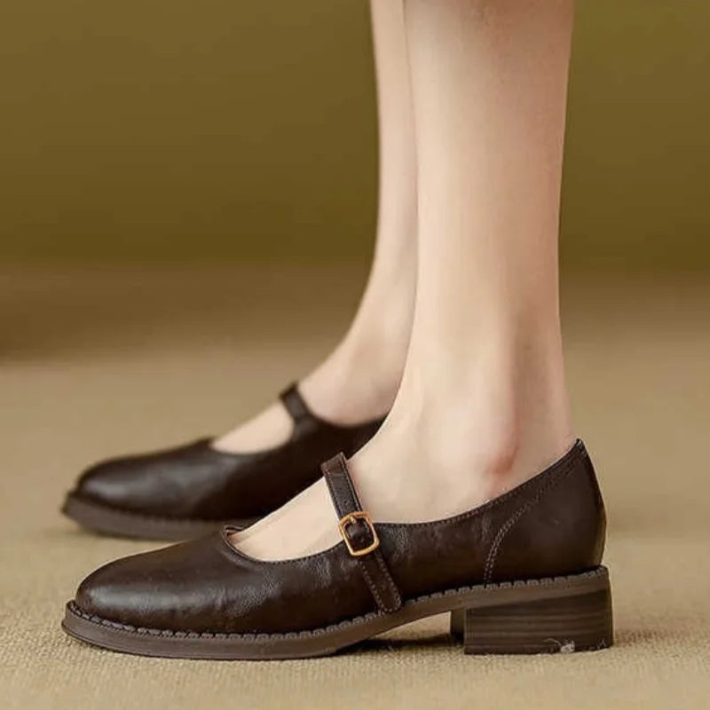 Klassieke comfortabele Mary Janes van leer