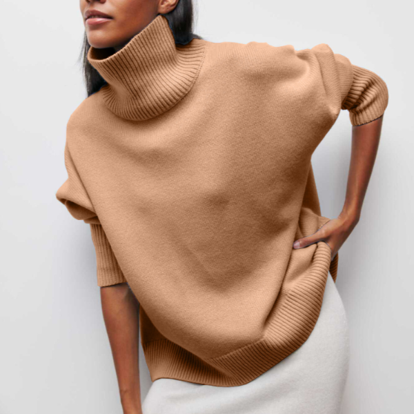 Elena™ | Suéter de punto con cuello alto relajado