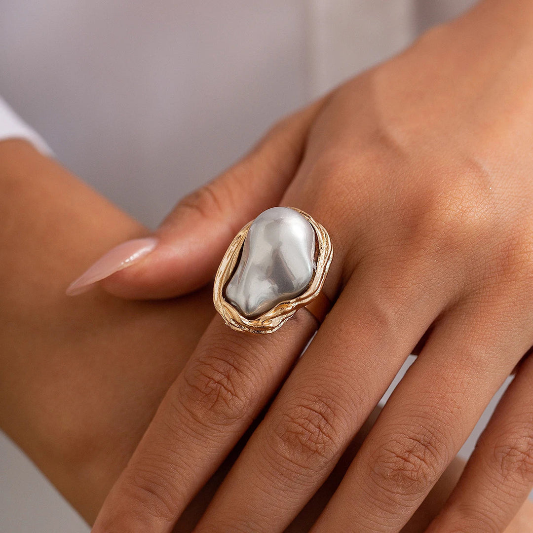 Chunky Baroque Pearl Cocktail Rings