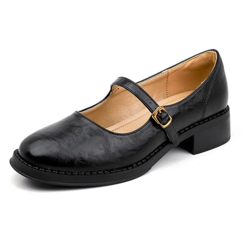 Klassieke comfortabele Mary Janes van leer
