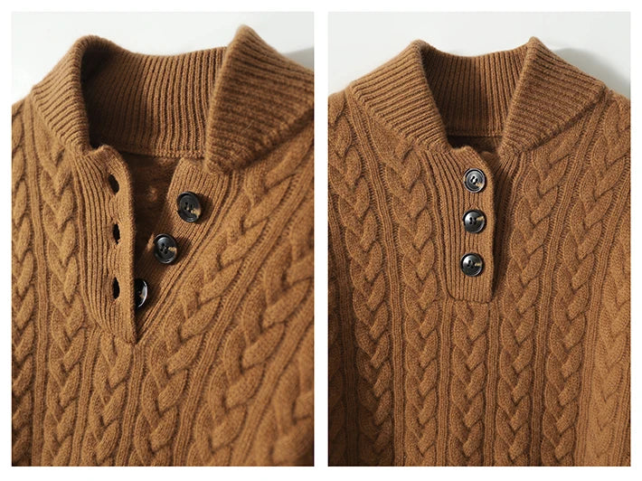 Nora Button Collar Knit Pullover