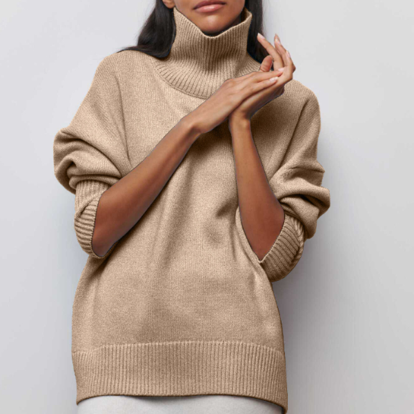 Elena™ | Suéter de punto con cuello alto relajado