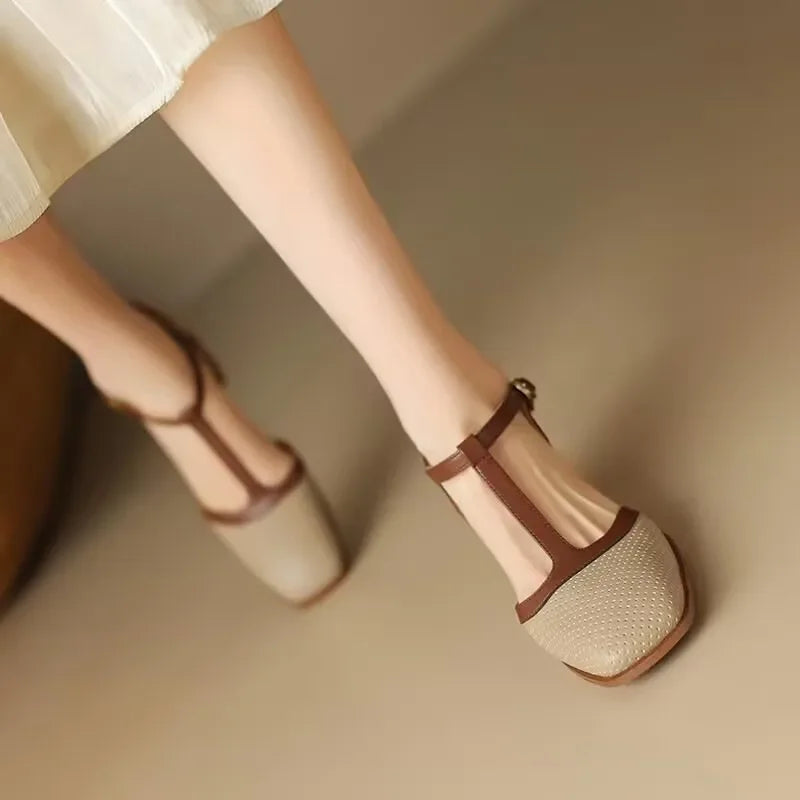 Scarpe Isava con tacco medio in vera pelle