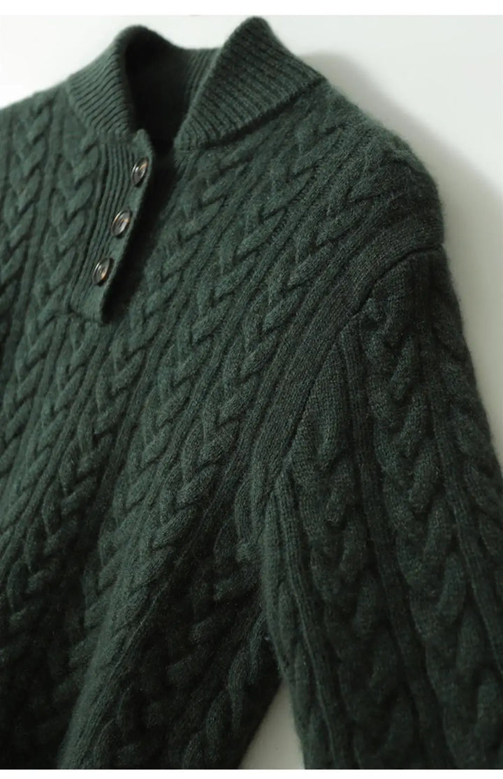 Arden Button-Up Cashmere Sweater