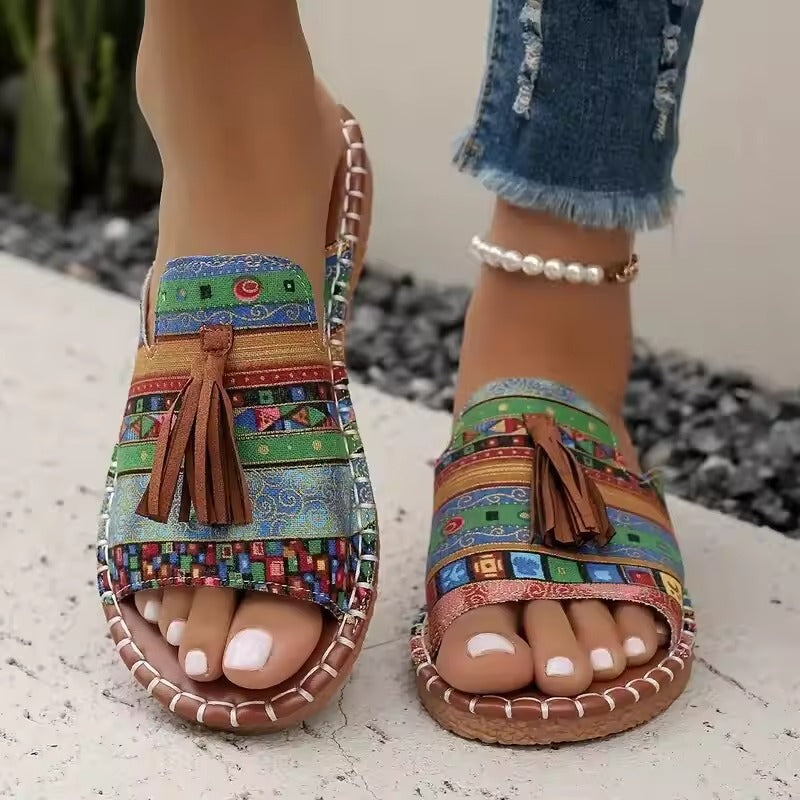 Alana - Sandales offrant un bon maintien et un style artisanal