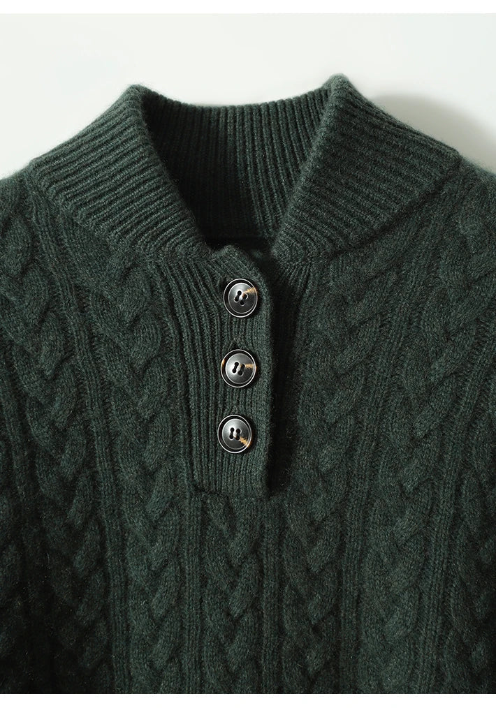 Nora Button Collar Knit Pullover
