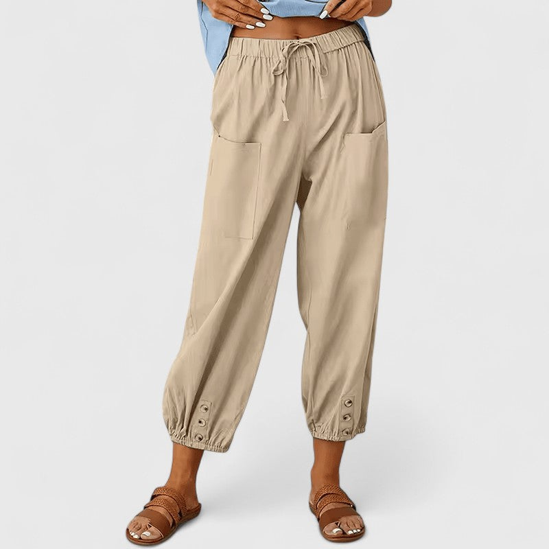 Jolie | Verfijnde broek met wijde pijpen