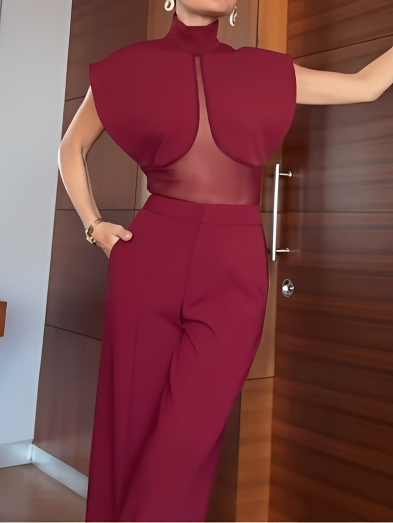 Veronica set van transparant mesh met patchwork