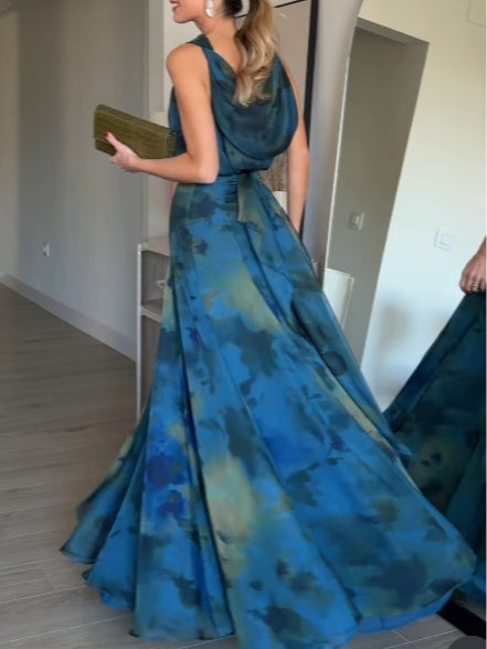 Conjunto de regata e saia de chiffon tie-dye Sienna