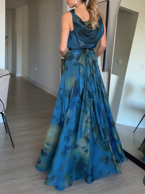 Conjunto de regata e saia de chiffon tie-dye Sienna