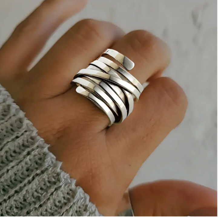 Bliss - Vintage Thick Layer Silver Ring