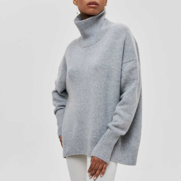 Elena™ | Suéter de punto con cuello alto relajado