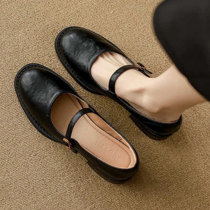 Klassieke comfortabele Mary Janes van leer