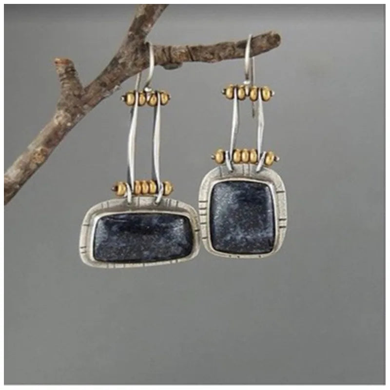 Handcrafted Turquoise Silver Drop Earrings