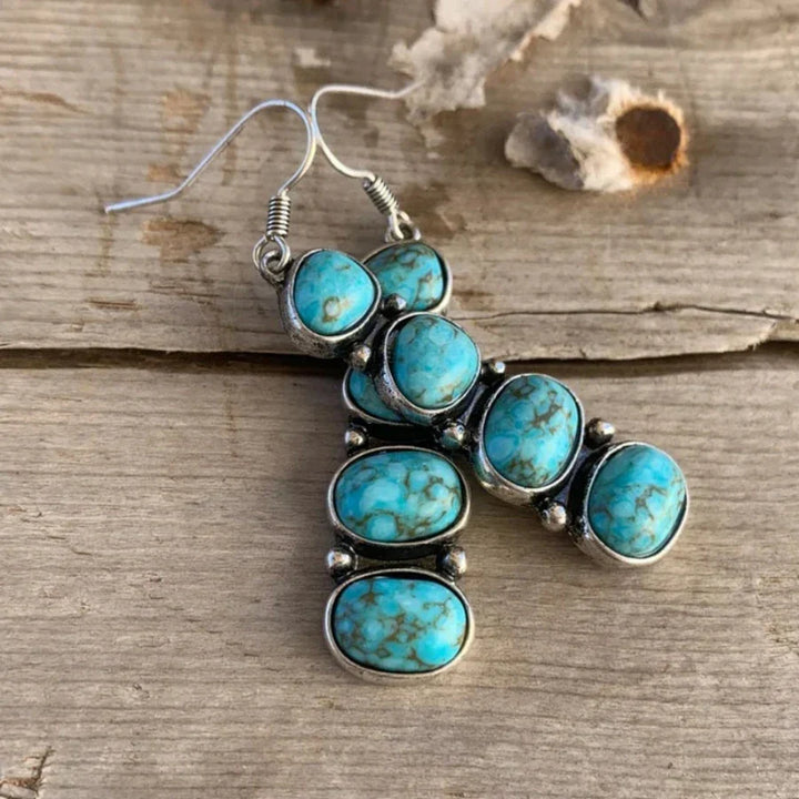 Vintage Turquoise Statement Drop Earrings