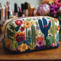 Ariel | Trousse de toilette matelassée au jardin de plantes grasses