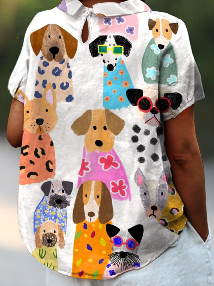 Tilly | Overhemd met hondenprint