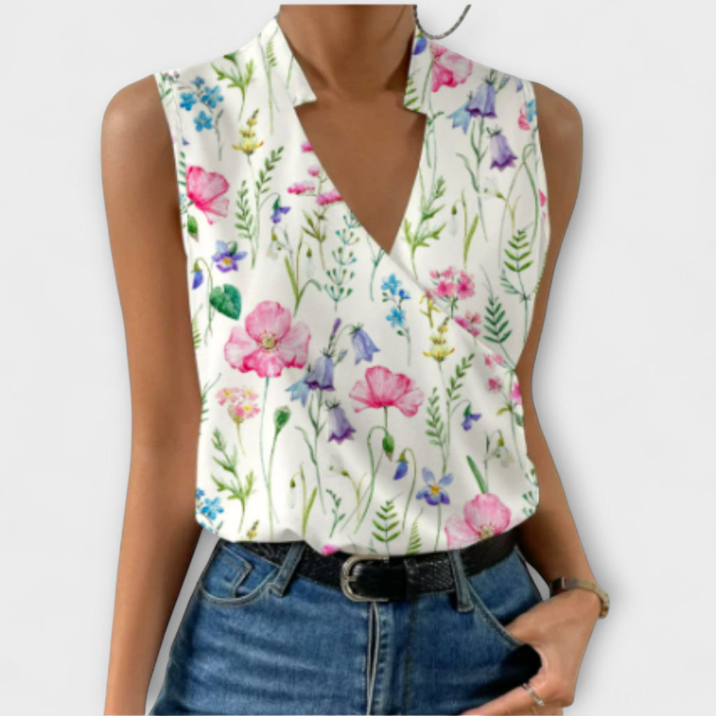 Loretta | Top sofisticado con cuello de pico