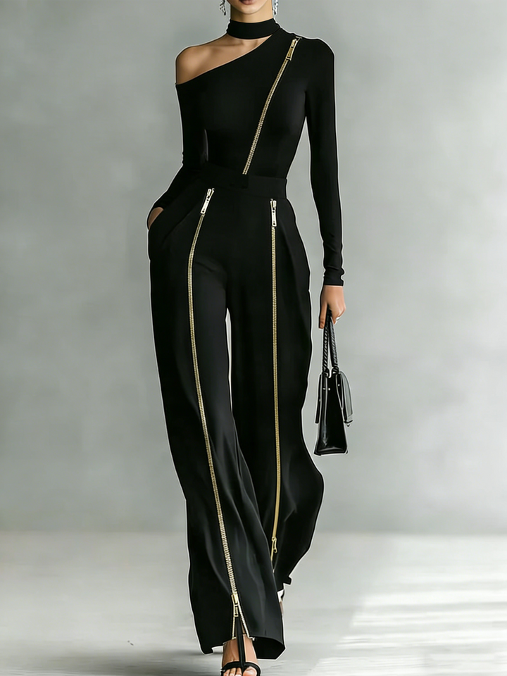 Conjunto Off-Shoulder con Cremallera Sienna