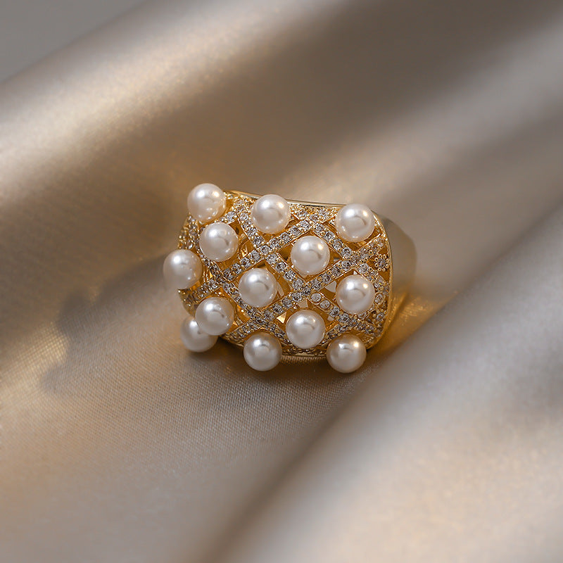 Vintage Cluster Dome Pearl Ring