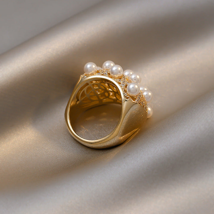 Vintage Cluster Dome Pearl Ring