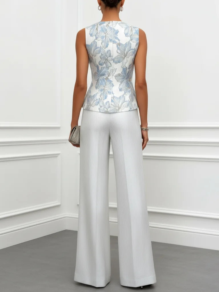 Conjunto de Camisola de Satén y Pantalones Sophia