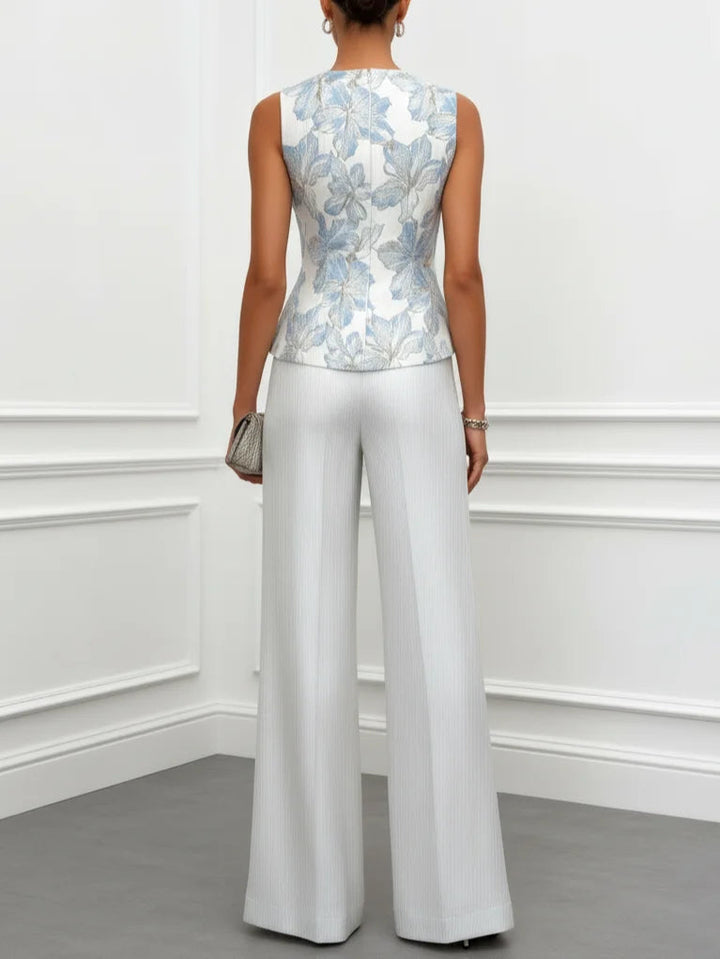 Conjunto de Camisola de Satén y Pantalones Sophia