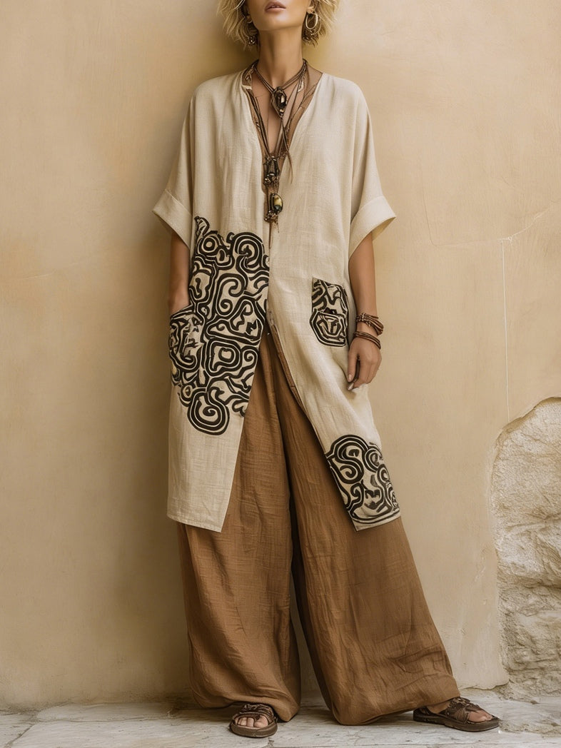 Conjunto Três Peças com Estampa Tribal Zara