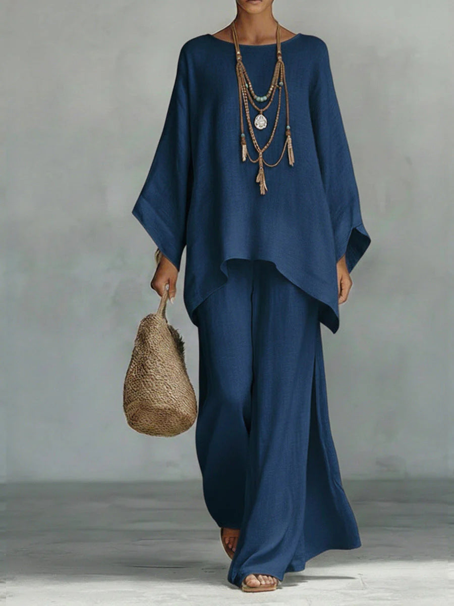 Conjunto de top fluido y pantalones Lila