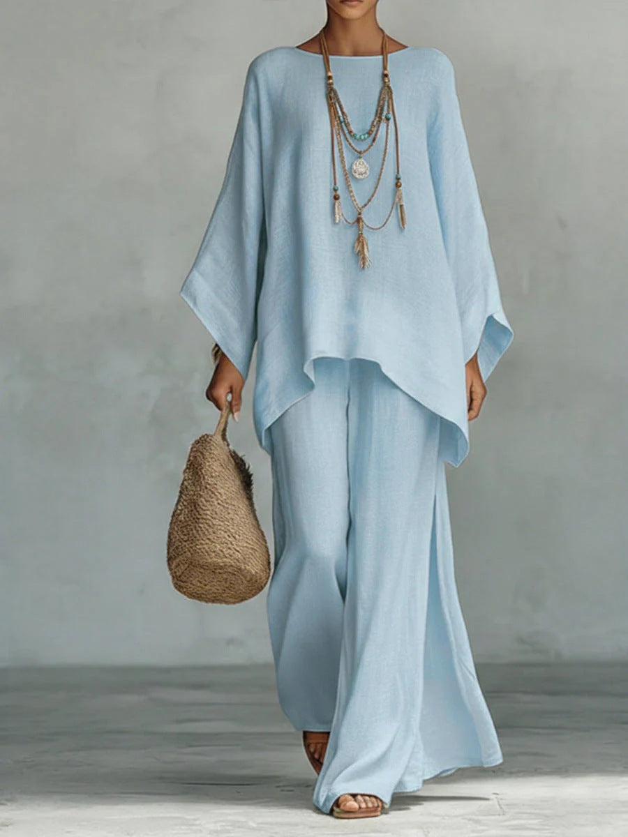 Conjunto de top fluido y pantalones Lila