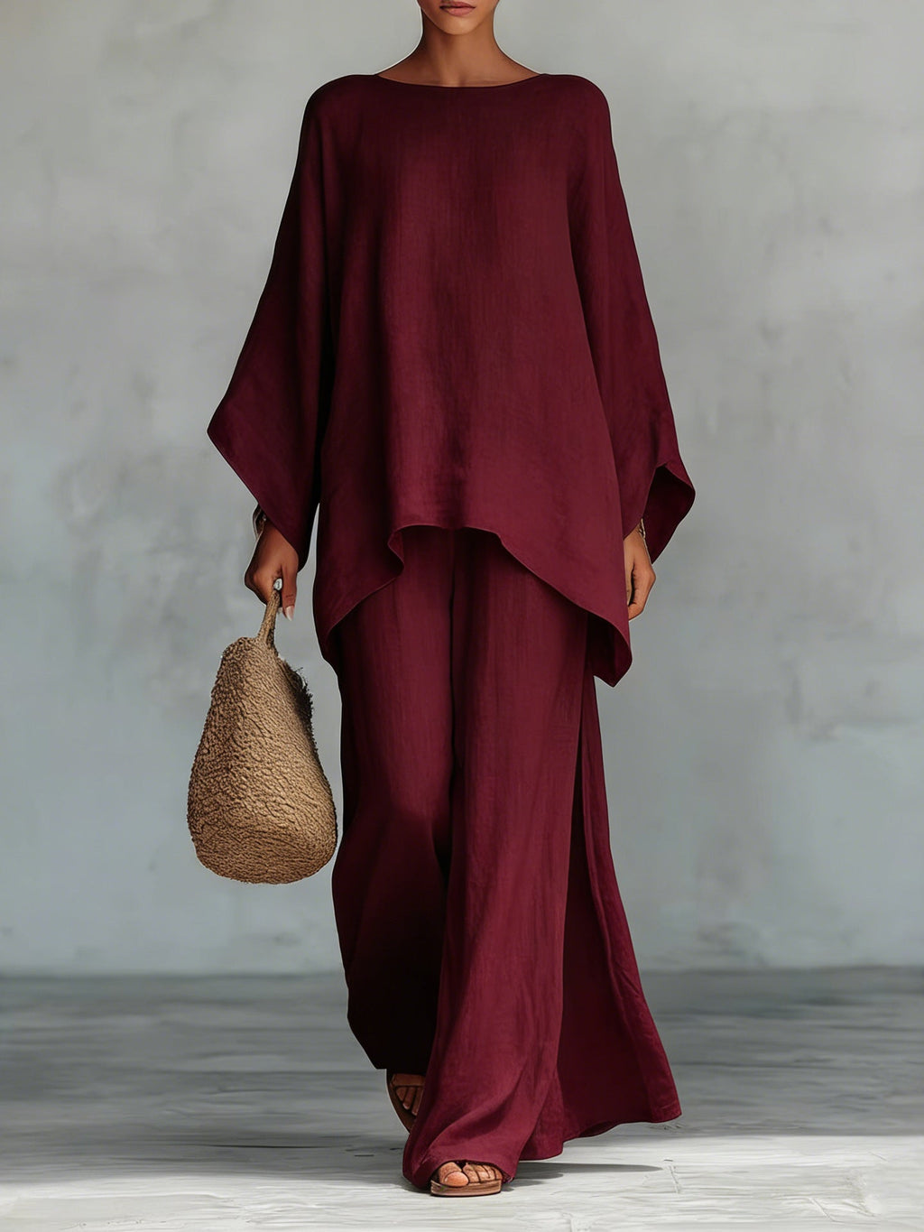 Conjunto de top fluido y pantalones Lila