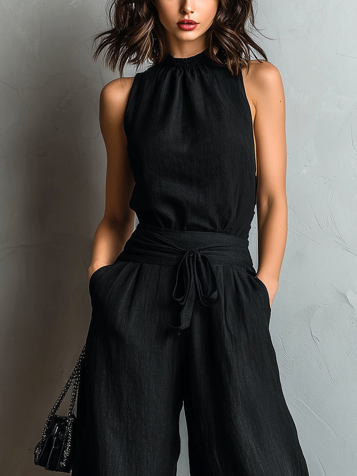 Conjunto de chaleco halter Lila