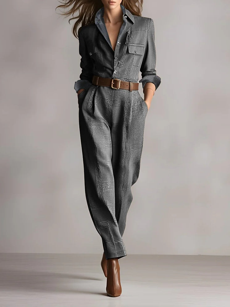 Anna | elegant checkered jumpsuit
