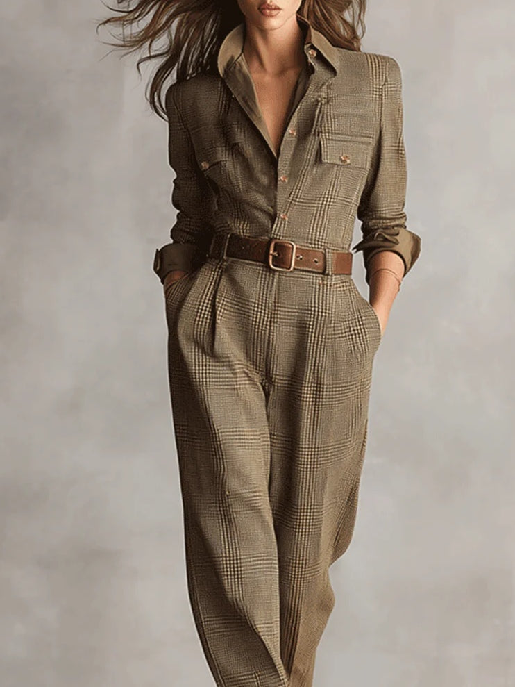 Anna | elegante geruite jumpsuit