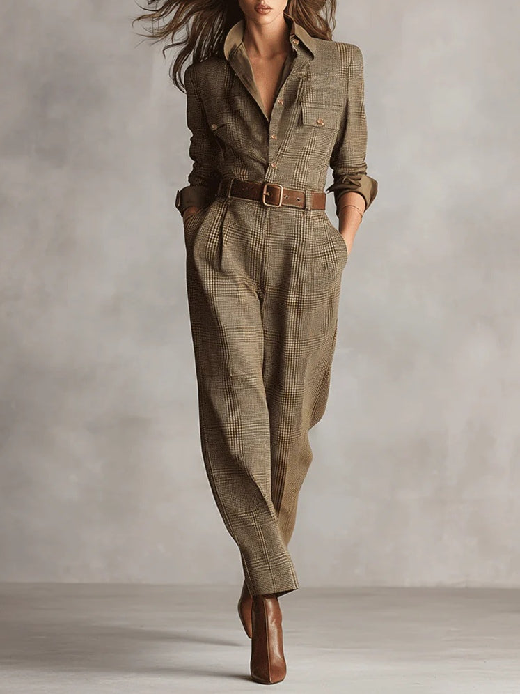Anna | elegant checkered jumpsuit