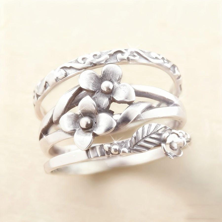 Bohemian Vintage Style Refined Floral Motif Ring