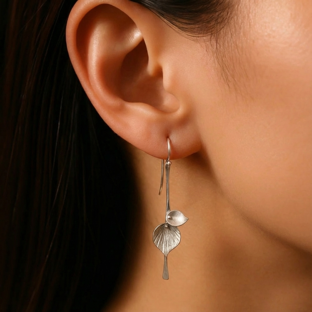 Silver Leaf Vintage Earrings