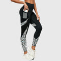 Trainingsbroek met hoge taille en luipaardprint