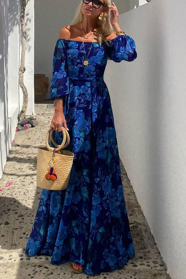 Luna | Lange jurk met bloemenprint
