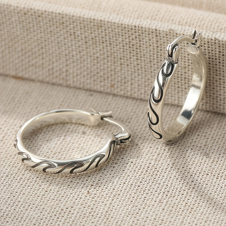 Vintage Textured Boho Hoop Earrings