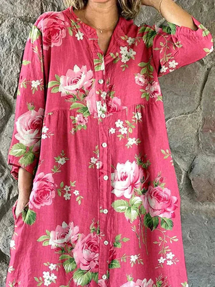 Maddie | Artistieke jurk met bloemenprint