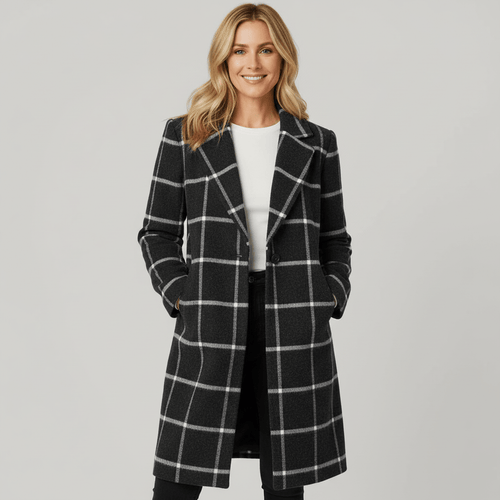 Adriana | Plaid Winter Trench Coat