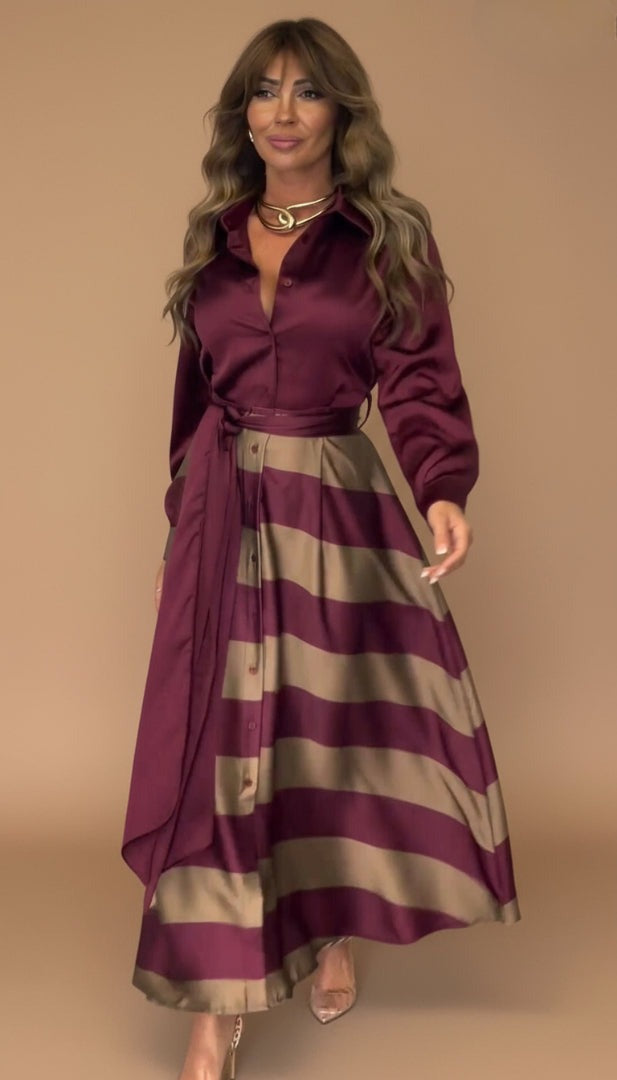 Mila | Gestreepte maxi-jurk