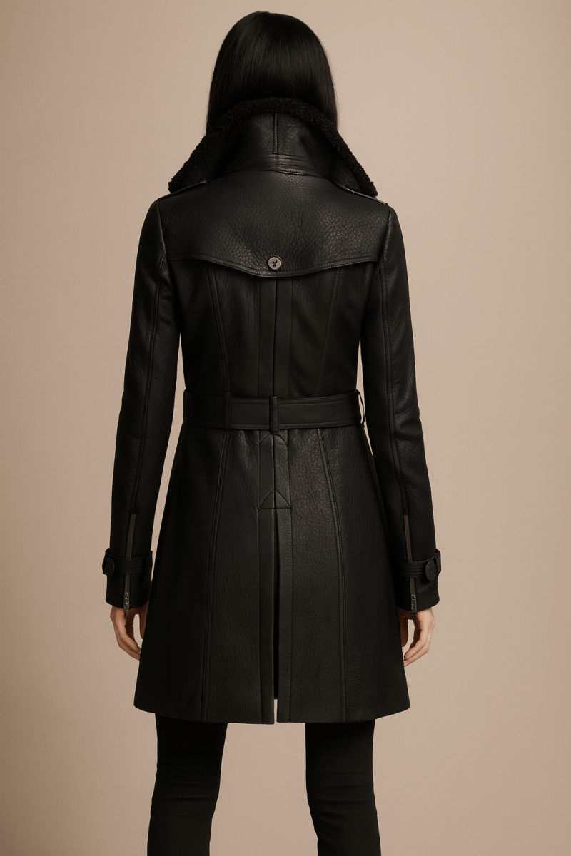 Allesia | Elegante cappotto in pelle
